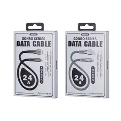 کابل هوشمند دیتا و فست شارژ microUSB ریمکس مدل Gonro 159m با شدت جریان 2.4 آمپر ،سرعت انتقال پایدار 480mbs و دارای مقطع تخت ضد گره بافته شده به طول 1 متر و سری های آلومینیوم ضد اکسیداسیون