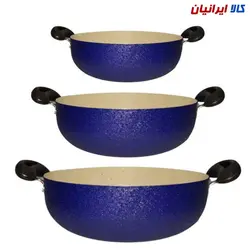 سرویس ۳ عددی ماهیتابه بزرگ دو دسته گرانیتی