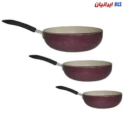 سرویس ۳ عددی ماهیتابه بزرگ تک دسته گرانیتی