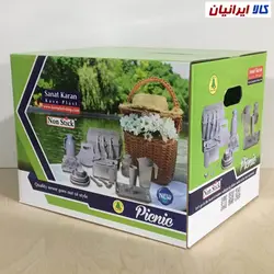 سرویس مسافرتی 90 پارچه سبد مسافرتی ظروف مسافرتی مدل صحرا با فلاکس چای