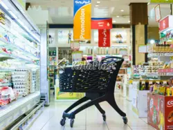 سبد خرید چرخدار فروشگاهی پلی کربنات  سایز 160 و 210 لیتری