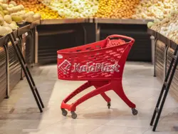 سبد خرید چرخدار فروشگاهی پلی کربنات  سایز 160 و 210 لیتری