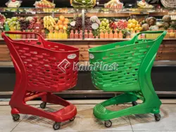 سبد خرید چرخدار فروشگاهی پلی کربنات  سایز 160 و 210 لیتری