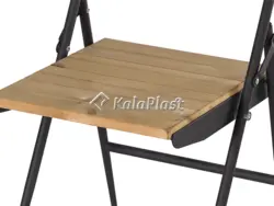 صندلی فلزی تاشو با رویه چوبی ساده