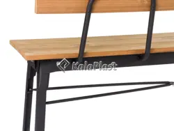 نیمکت فلزی با پشتی و رویه چوبی