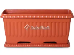 گلدان مستطیل پلاستیکی با زیرگلدانی کد 407