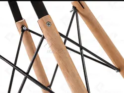 میز 4 نفره گرد پایه چوبی(راش) ایمیز با صفحه MDF روکش PVC کد118