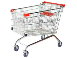 سبد خرید چرخدار فروشگاهی فلزی سایز 120 لیتری