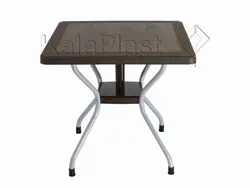 میز 4 نفره مربع طرح حصیری با پایه فلزی کد 623