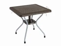 میز 4 نفره مربع طرح حصیری با پایه فلزی کد 623
