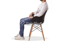 صندلی دسته دار صدف با پایه چوبی