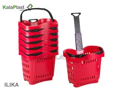 سبد خرید چرخدار فروشگاهی تمام پلاستیکی ایلیکا
