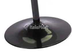 میز فلزی چهار نفره مربع تک پایه با رویه چوب طبیعی ( ترمو وود )
