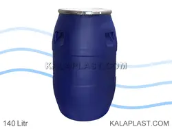 بشکه پلاستیکی 140 لیتری افق با کمربند فلزی