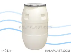 بشکه پلاستیکی 140 لیتری افق با کمربند فلزی