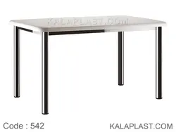 میز 6 نفره صفحه پلاستیکی با چهارپایه لوله ای کد 542