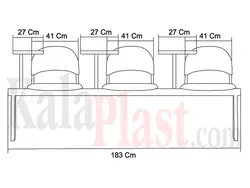 نیمکت آموزشی سه نفره متال پلاست کد 533