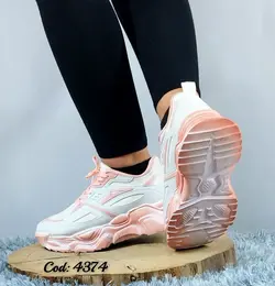 خرید تکی از تولیدی کفش شیک کتونی اسپرت زنانه دخترانه زنانه مدل  کهربا  ارسال رایگان جدید سفید کرمی 4374