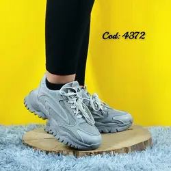 خرید تکی از تولیدی کفش شیک کتونی اسپرت زنانه دخترانه زنانه مدل  PUS زیره پیو راحت ارسال رایگان طوسی  4372