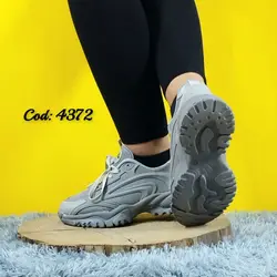 خرید تکی از تولیدی کفش شیک کتونی اسپرت زنانه دخترانه زنانه مدل  PUS زیره پیو راحت ارسال رایگان طوسی  4372