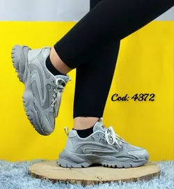 خرید تکی از تولیدی کفش شیک کتونی اسپرت زنانه دخترانه زنانه مدل  PUS زیره پیو راحت ارسال رایگان طوسی  4372