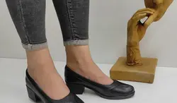 کفش اداری راحتی  زنانه مشکی  مدل  پانیا جدید لژدار