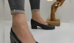 کفش اداری راحتی  زنانه مشکی  مدل  پانیا جدید لژدار