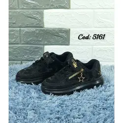 حراج ویژه این هفته کفش اسپرت بچگانه  پتینه لمه چسبی زیره پیو مشکی تمام ارسال رایگان  5161