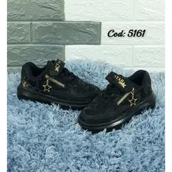 حراج ویژه این هفته کفش اسپرت بچگانه  پتینه لمه چسبی زیره پیو مشکی تمام ارسال رایگان  5161