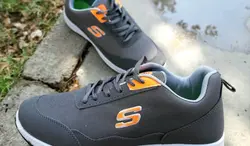 خرید کفش اسپرت مردانه بزرگ پا فوق العاده شیک و راحت رنگ طوسی نارنجی