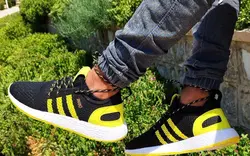 کفش اسپرت مردانه ادیداس فوق العاده شیک و راحت زیره طبی درجه یک مشکی زرد