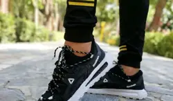 کفش اسپرت مردانه فوق العاده شیک و راحت مدل نبوک رنگ مشکی سفید