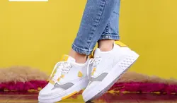 خرید کفش کتونی اسپرت مدل کراش زنانه دخترانه سفید زرد