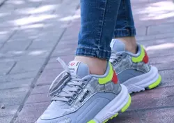 کفش کتونی اسپرت زنانه دخترانه زنانه مدل نبوک پتینه طوسی  NUBIKK