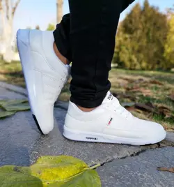 کفش کتونی اسپرت مدل تامی مردانه شیک و با دوام  سفید تمام  با ارسال رایگان  3381