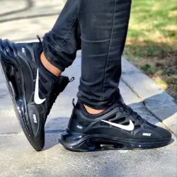 کفش کتونی اسپرت مدل نایک زیره کپسولی مردانه پسرانه مشکی نایک سفیدجدید با ارسال رایگان 3631