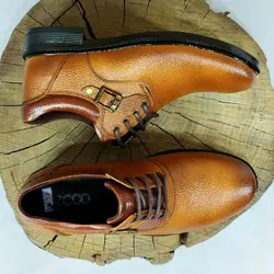 حراج ویژه  کفش مجلسی مردانه چرم طبیعی تبریز طبی مشکی سگکی عسلی با ارسال رایگان