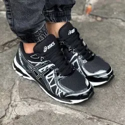 کفش کتونی اسپرت مردانه و پسرانه مدل اسیکس زیره پیو طبی سبک و راحت مشکی بنفش با ارسال رایگان 3765