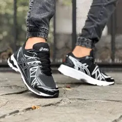 کفش کتونی اسپرت مردانه و پسرانه مدل اسیکس زیره پیو طبی سبک و راحت مشکی بنفش با ارسال رایگان 3765