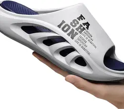 حراج  دمپایی مردانه پسرانه خفن و جذاب رنگ طوسی با ارسال رایگان