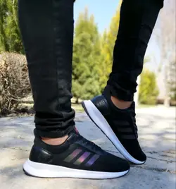 حراج باورنکردنی کفش اسپرت مردانه و پسرانه مدل اسپیسر خاص مشکی هولوگرامی زیره مشکی با ارسال رایگان