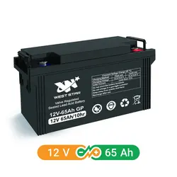 باتری یو پی اس (ups) 12 ولت 65 آمپر ساعت وست استار (WEST STAR)