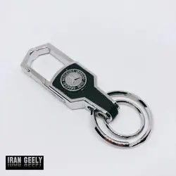لاکچری چرم و استیل + ۲ حلقه و آویز مرسدس بنز