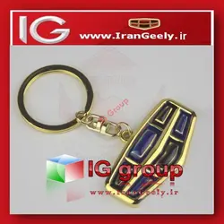 جاسوئیچی جدید طلایی با لوگوی آبی-مشکی 3D جیلی امگرند