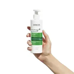 شامپو ضد شوره و ضد خارش ویشی VICHY مدل Anti-pelliculaire سری درکوس Dercos حجم 390 میل  Dercos Anti-Dandruff Shampoo For Oily hair