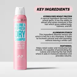 شامپو خشک هیربرست – حجم دهنده, مرطوب کننده, ویتامینه – 200 میل Hairburst Volume & Refresh Dry Shampoo, 200ml