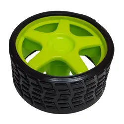 چرخ رباتیک 5.5 سانتیمتر طرح ریس  رنگ سبز