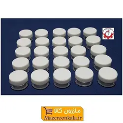 ظرف و قوطی کریستال کرم و ژل گرد ۵ گرم درب سفید PZJ-020