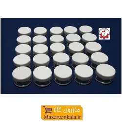 ظرف و قوطی کریستال کرم و ژل گرد ۱۰ گرم درب سفید PZJ-023