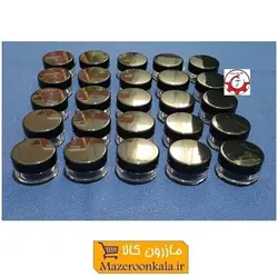 ظرف تستر و قوطی کریستال کرم و ژل گرد ۵ گرم درب مشکی  PZJ-022